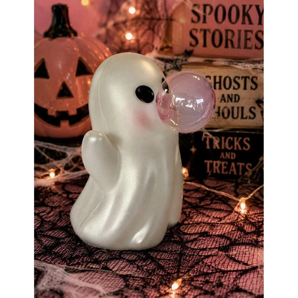 Blow Mold Ghost Big Eyes Blowing Bubble Halloween Viral TikTok Kitsch D.G